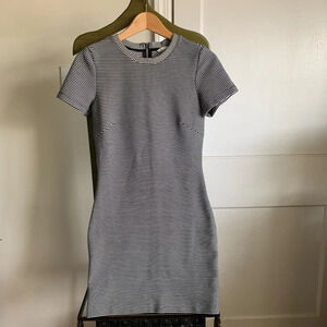 H&M Striped Short Sleeve Black & White Bodycon Mini Dress Size S